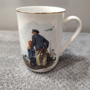 Vintage 1985 Norman Rockwell Museum: Looking Out To Sea 16 oz Coffee Cup Tea Mug